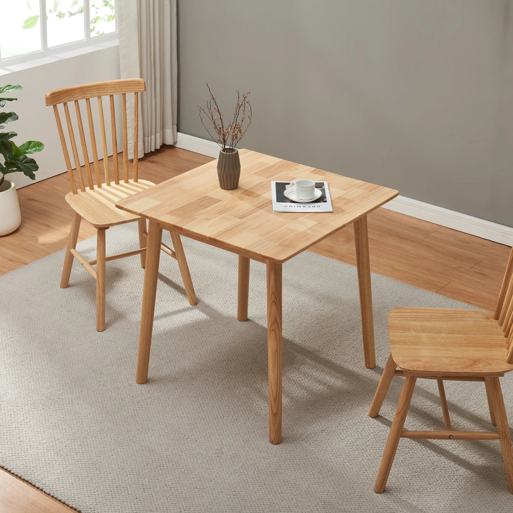 Tavolo da Pranzo Klijori Tavolo da Cucina in Legno di Hevea 75x75 cm color Naturale [en.casa]