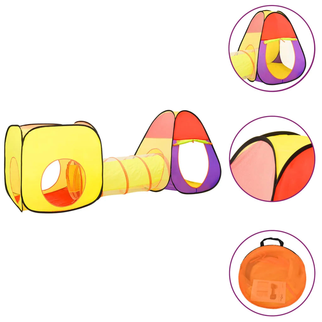 Tenda da gioco per bambini con 250 palline 255 x 80 x 100 cm multicolore 02_0005145