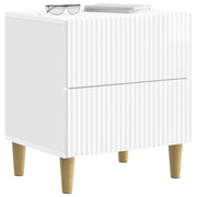 Comodino | Armadio da Notte | Mobiletto da notte con cassetto Bianco Lucido 43 x 34,5 x 48 cm