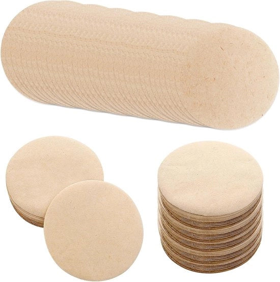 Filtro per caffè da 400 pezzi, 64 mm, circolare, non trattato, filtro da un tempo per macchina per caffè espresso e per bollitore a stantuffo.