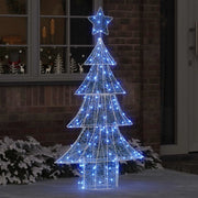 Albero di Natale con 160 LED Blu 150 cm Acrilico