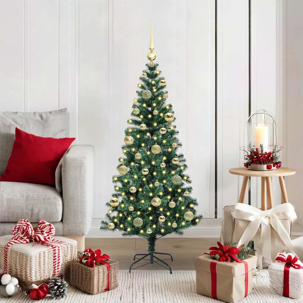 Albero di Natale | Decorazioni natalizie artificiale con luci integrate Verde 120 cm