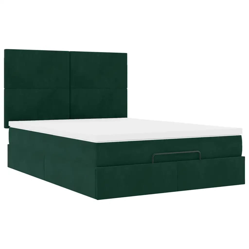 Struttura Letto Pouf con Materassi 140x200 cm in Velluto 3313406