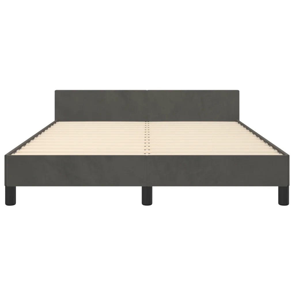 Giroletto senza Materasso Grigio Scuro 140x190 cm Velluto