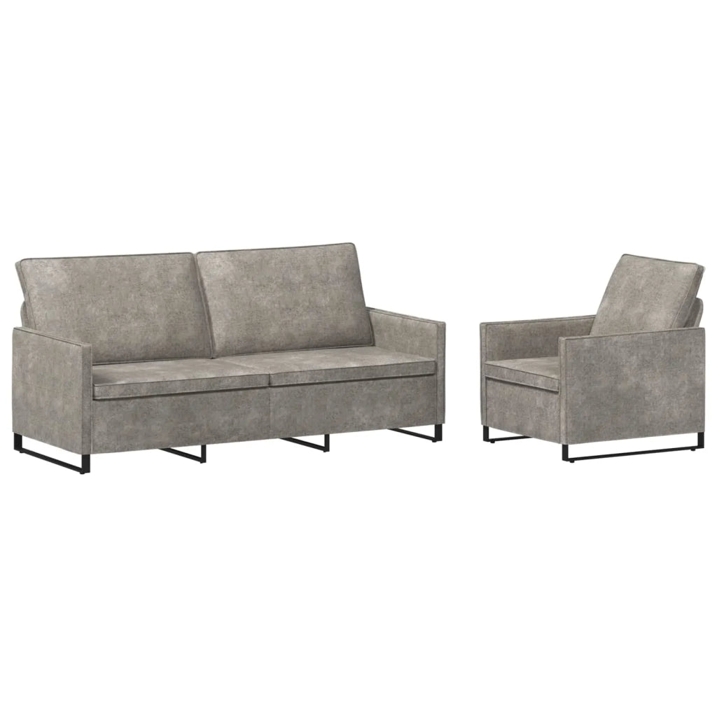 Set di divani 2 pcs Grigio Chiaro Tessuto scamosciato sintetico 3433127