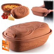 Vaso in terracotta KADAX Roman Clay Pot 4.5L, forma ovale grande con coperchio.