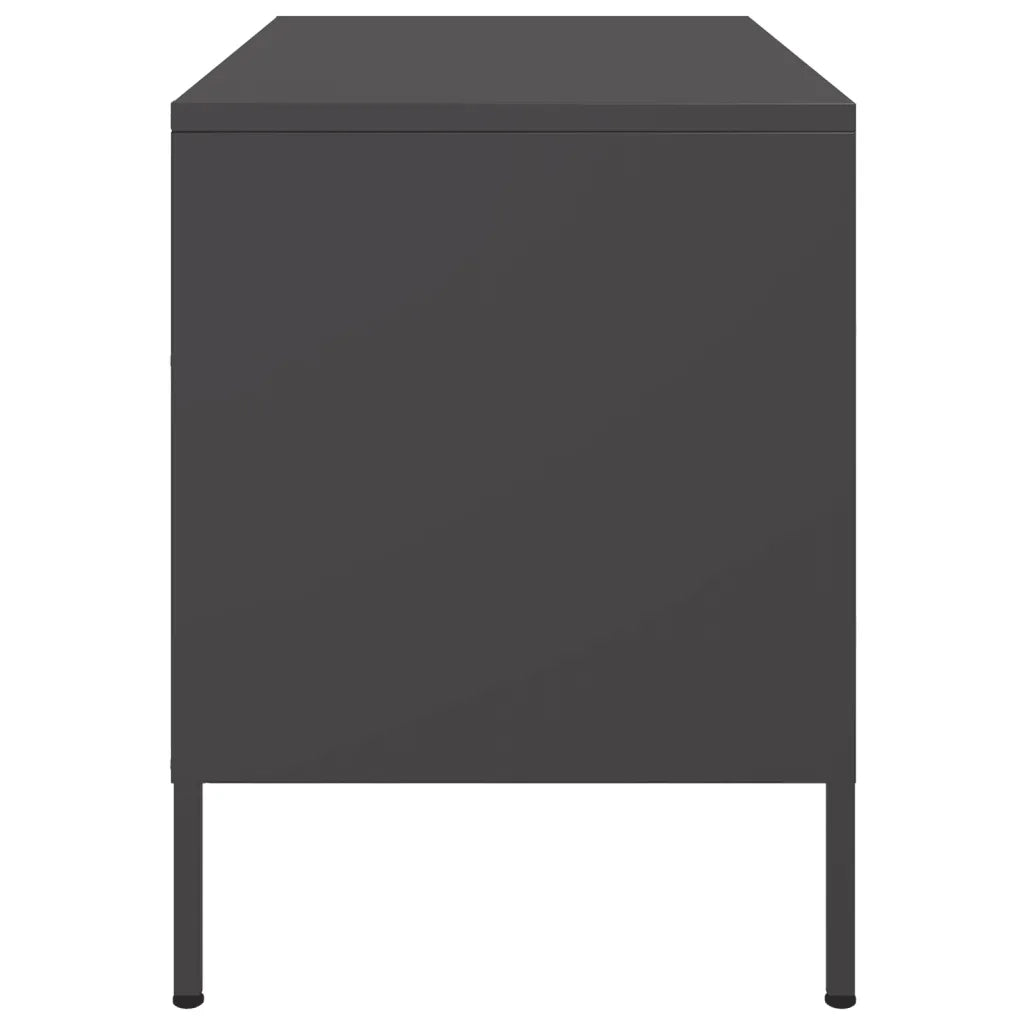 Mobili TV 2pz-Set di 2 Credenza per TV Neri 68x39x50,5 cm in Acciaio 439282