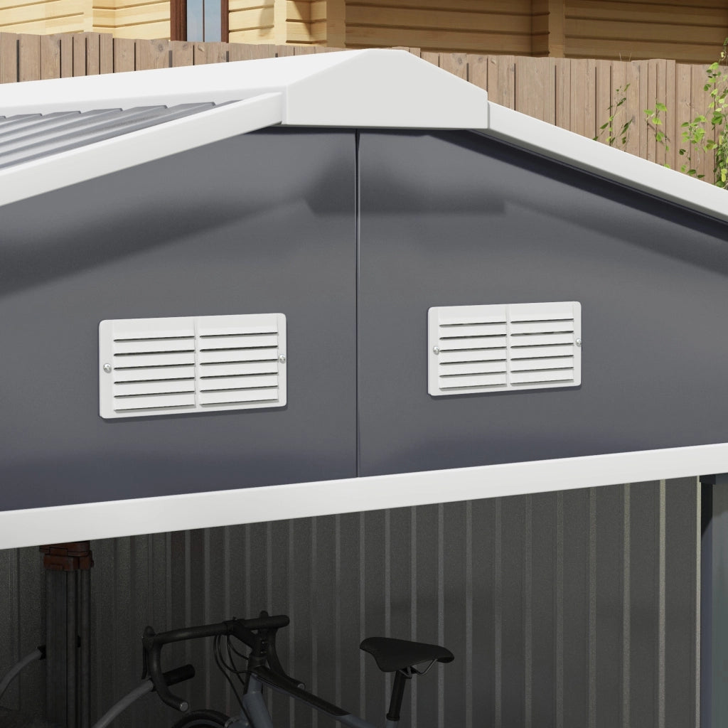 CASA ATTREZZI con fondazione 340x386x200 cm acciaio grigio