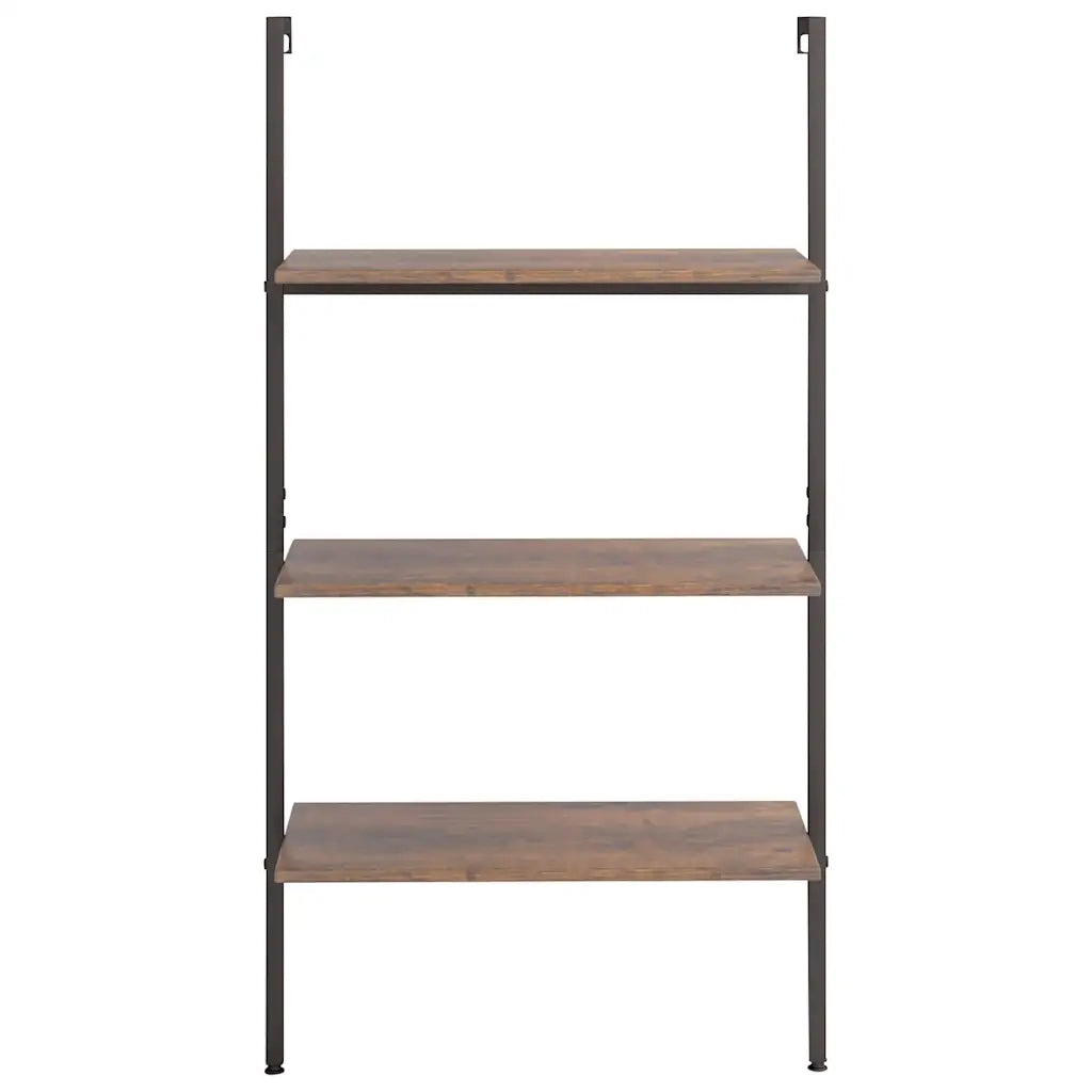 Scaffale Pendente 3 Livelli Marrone Scuro e Nero 64x35x120,5 cm 336380