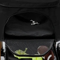 Passeggino per Cani 3 in 1 Pieghevole con Borsa Trasportino e Cestino Inferiore, Nero