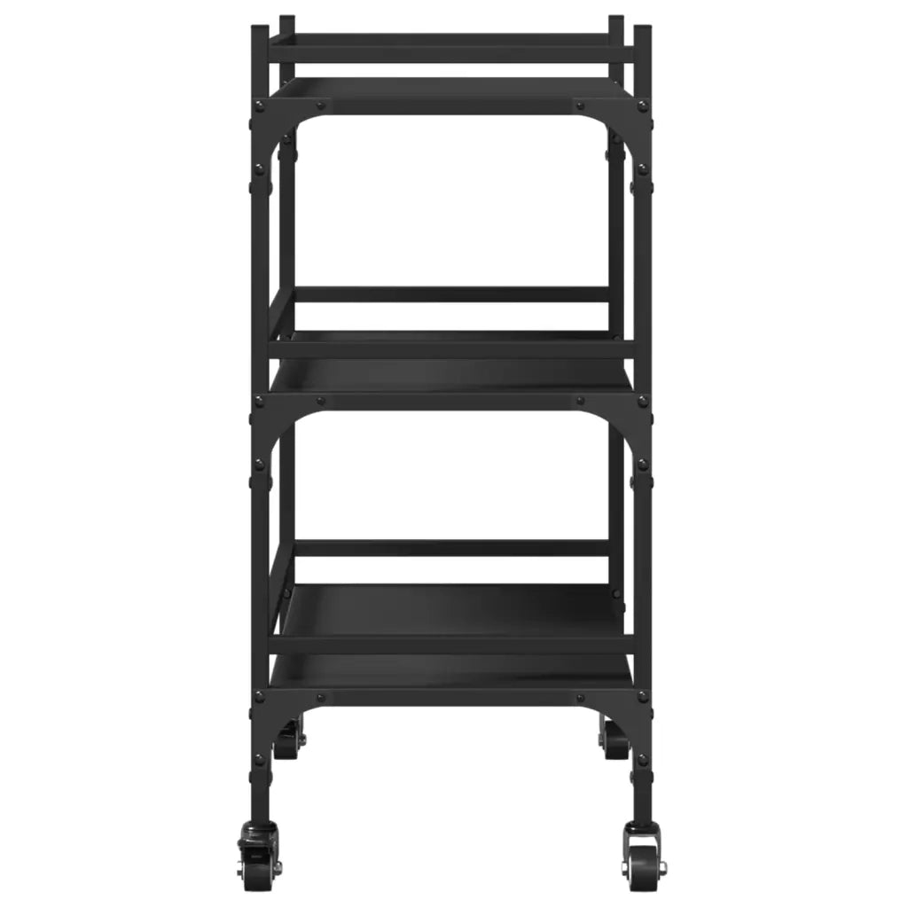 Carrello da Cucina Nero 50x35x75,5 cm in Legno Multistrato 842346