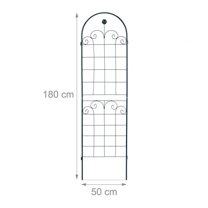 Recinzione a traliccio per piante rampicanti arco da giardino ferro set da 2 verde 13_0002896_2