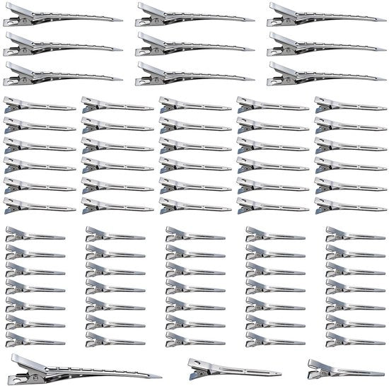 Set di spille per capelli da 75 pezzi - Clip per capelli in acciaio inox - Clip per capelli a forma di becco d'anatra - Materiale per fai da te - 75 pezzi