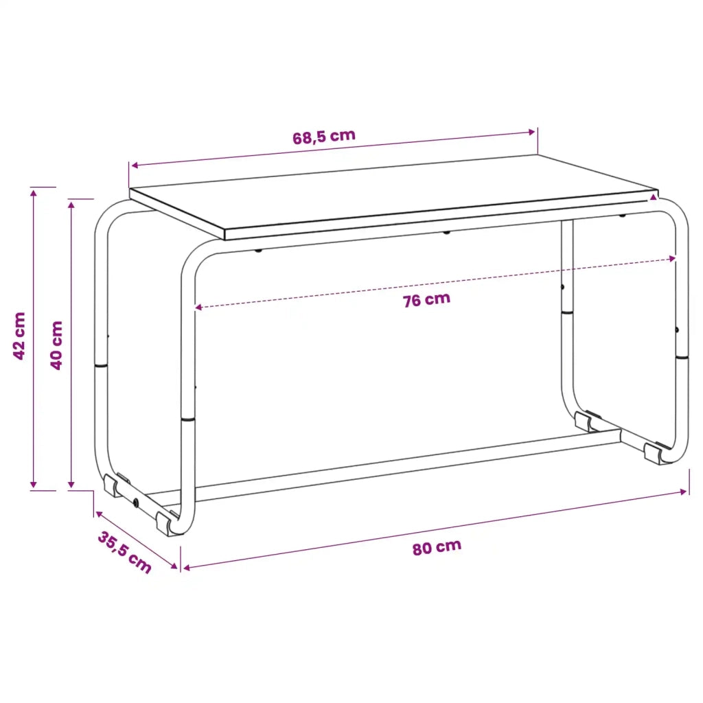 Supporto TV 80 x 35.5 x 42 cm Rovere Nero Legno ingegnerizzato 8007882
