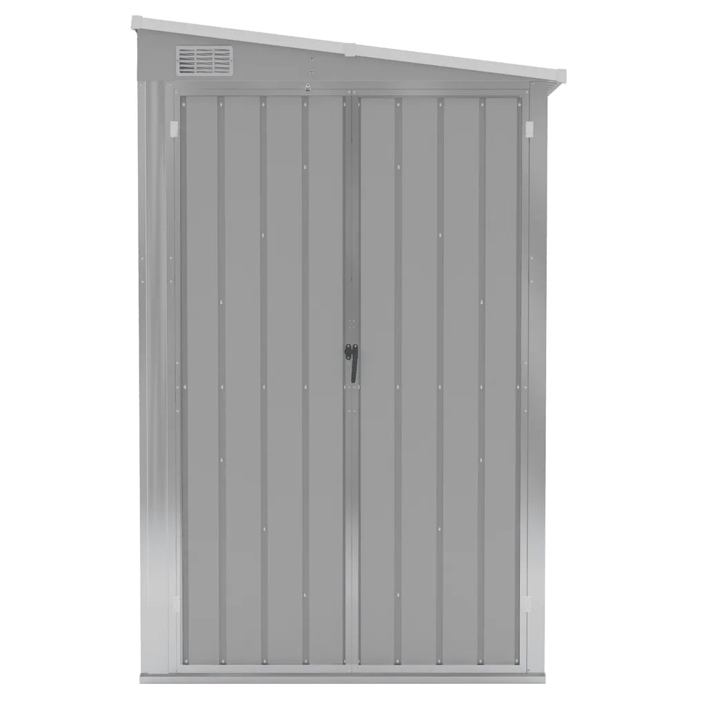 Capanno Giardino a Parete-Casetta da Giardino Grigio 118x288x178 cm Acciaio Zincato