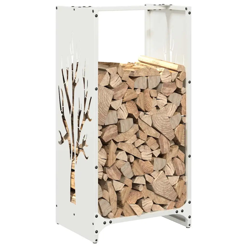 Rastrelliera per Legna da Ardere Bianca 40x30x80 cm 864226