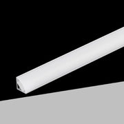 Trade Shop - 10pz Profilo Angolare In Alluminio Per Striscia Led Con Copertura Bianca Opaca 45° Al-24-s -