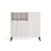Scarpiera Herdasa effetto bianco ante stampa doghe bianche 87x90x27cm