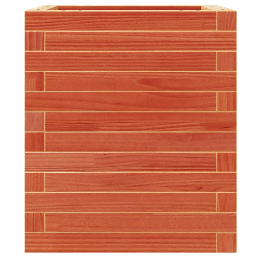 Fioriera rialzata per piante fiori terrazza giardino finitura a cera 40 x 40 x 46 cm legno di pino massiccio marrone 02_0038454
