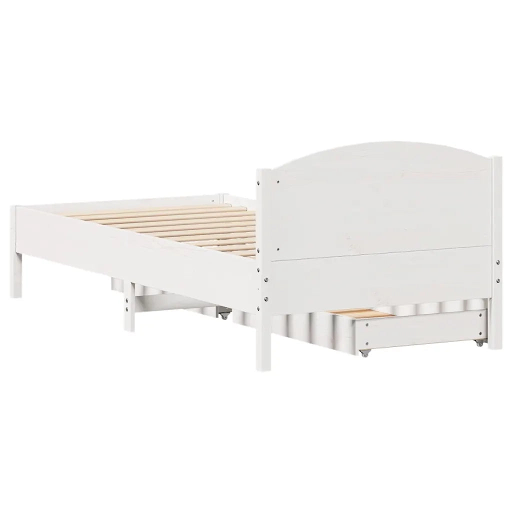 Letto senza Materasso Bianco 90x200 cm Legno Massello di Pino 3301846