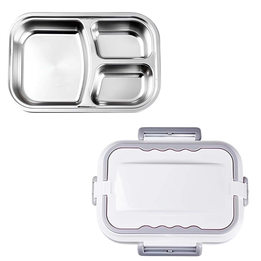 Scaldavivande elettrico portatile da 1,5 litri con vassoio in acciaio inossidabile diviso Grigio Avizar