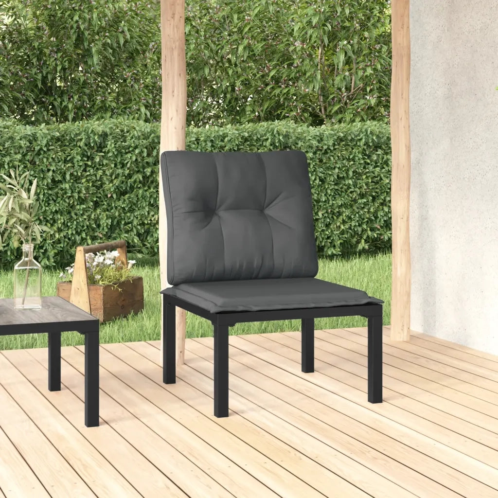 Poltrona da Giardino con Cuscini Polyrattan Nero e Grigio CFW5543940