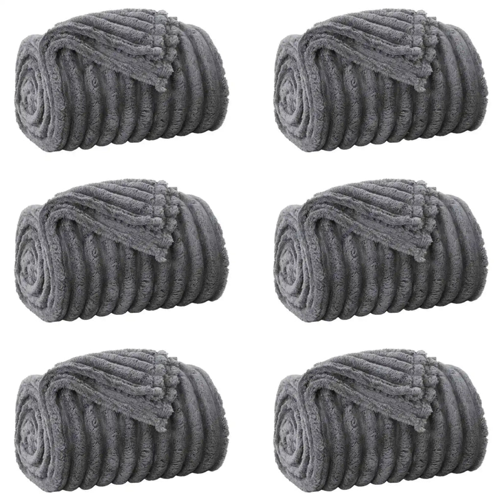 Coperte da Pile 6 pcs Grigio scuro 240 x 220 cm Panno 42016875