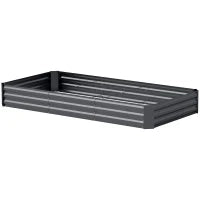 Letto per Orto Rialzato in Acciaio da 835L con Fondo Aperto, 240x120x30 cm, Grigio Scuro