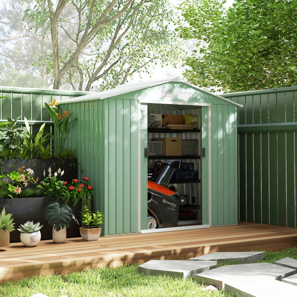 Casetta da Giardino ¨C zephmum ¨C Verde Chiaro Acciaio 2.5 m2