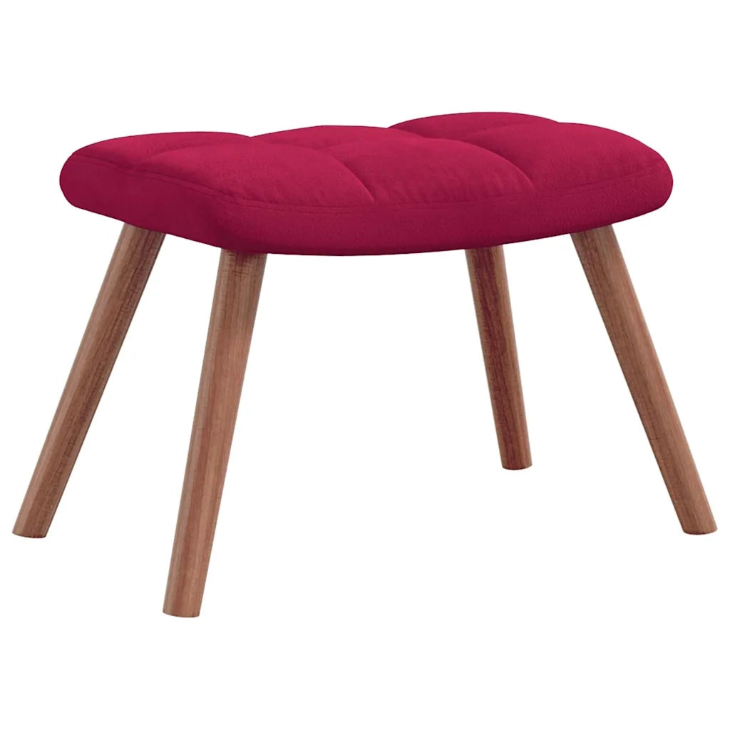 Divano Sedia-Poltrona Relax con Poggiapiedi Rosso Vino in Velluto 624754
