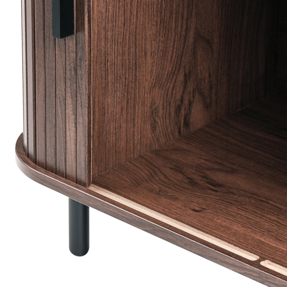 Mobile Tv in Stile Retro Legno Scuro e Nero per Televisori Fino a 54ʺ