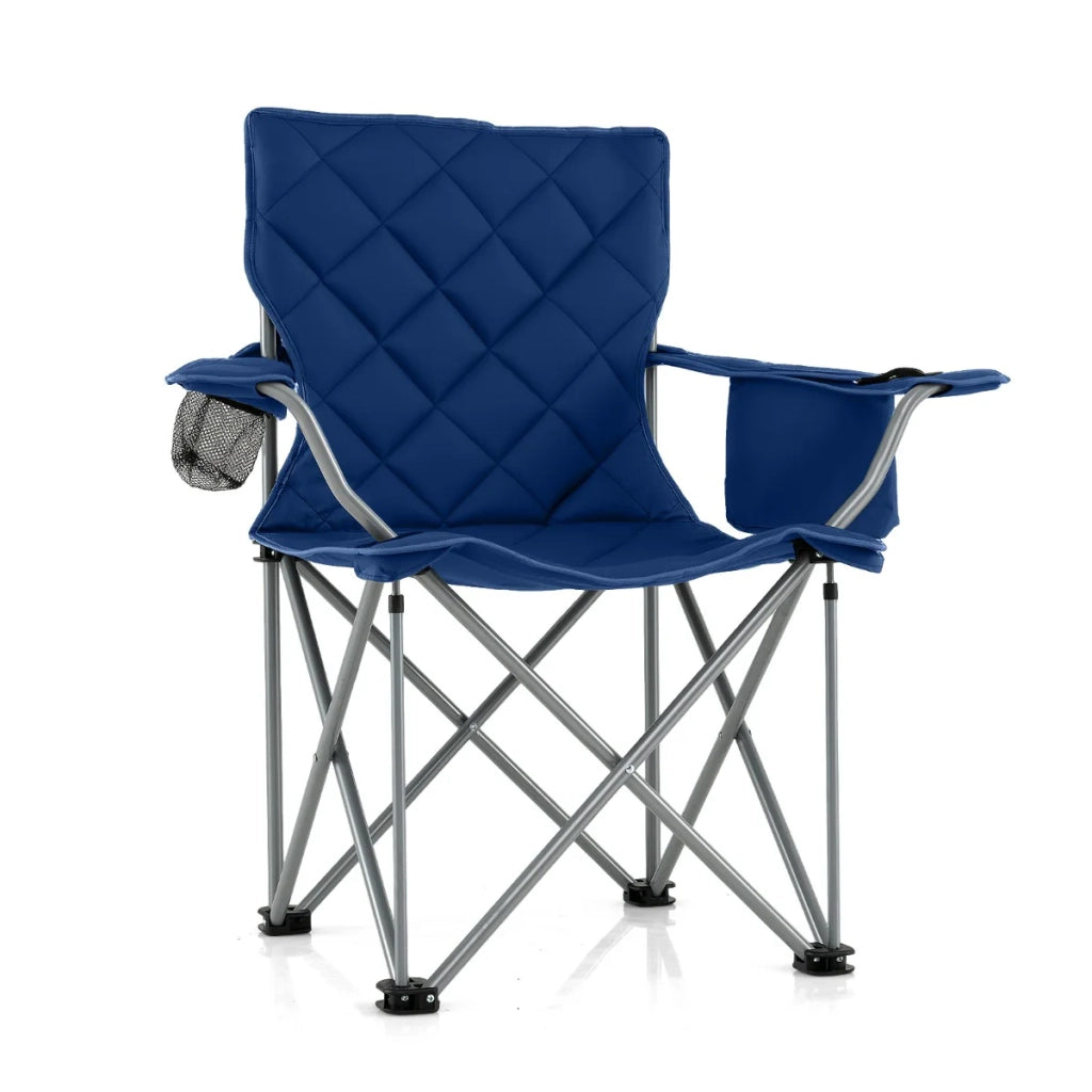 Sedia da campeggio pieghevole da esterno 97 x 55 x 102 cm comfort ottimale design ergonomico in tessuto Oxford blu navy 20_0018659