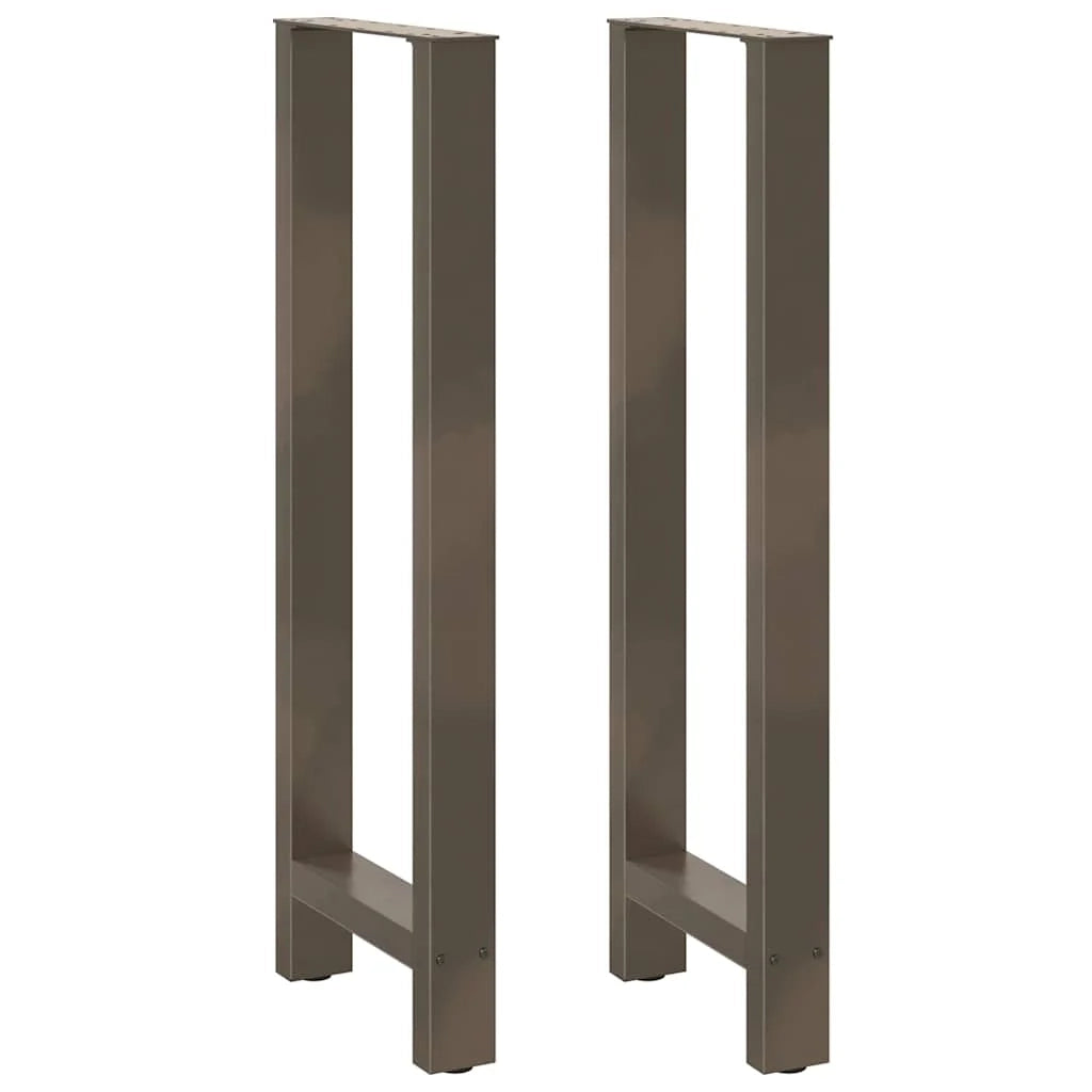 Set di 2 gambe regolabili per tavolo da bar in acciaio naturale 40 x 110 cm design moderno in acciaio nero 02_0057591