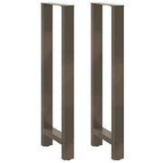 Set di 2 gambe regolabili per tavolo da bar in acciaio naturale 40 x 110 cm design moderno in acciaio nero 02_0057591