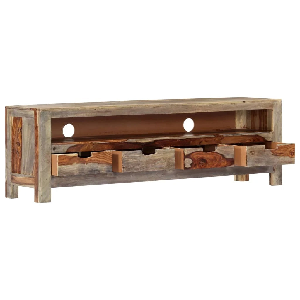 Mobile TV multimediale scaffale TV credenza mobile TV sala da pranzo soggiorno camera da letto legno massello 130 x 30 x 40 cm marrone 02_0026962