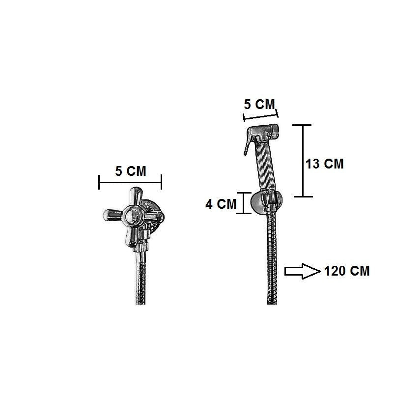 Set idroscopino doccetta bidet vintage epoca flessibile 120 cm