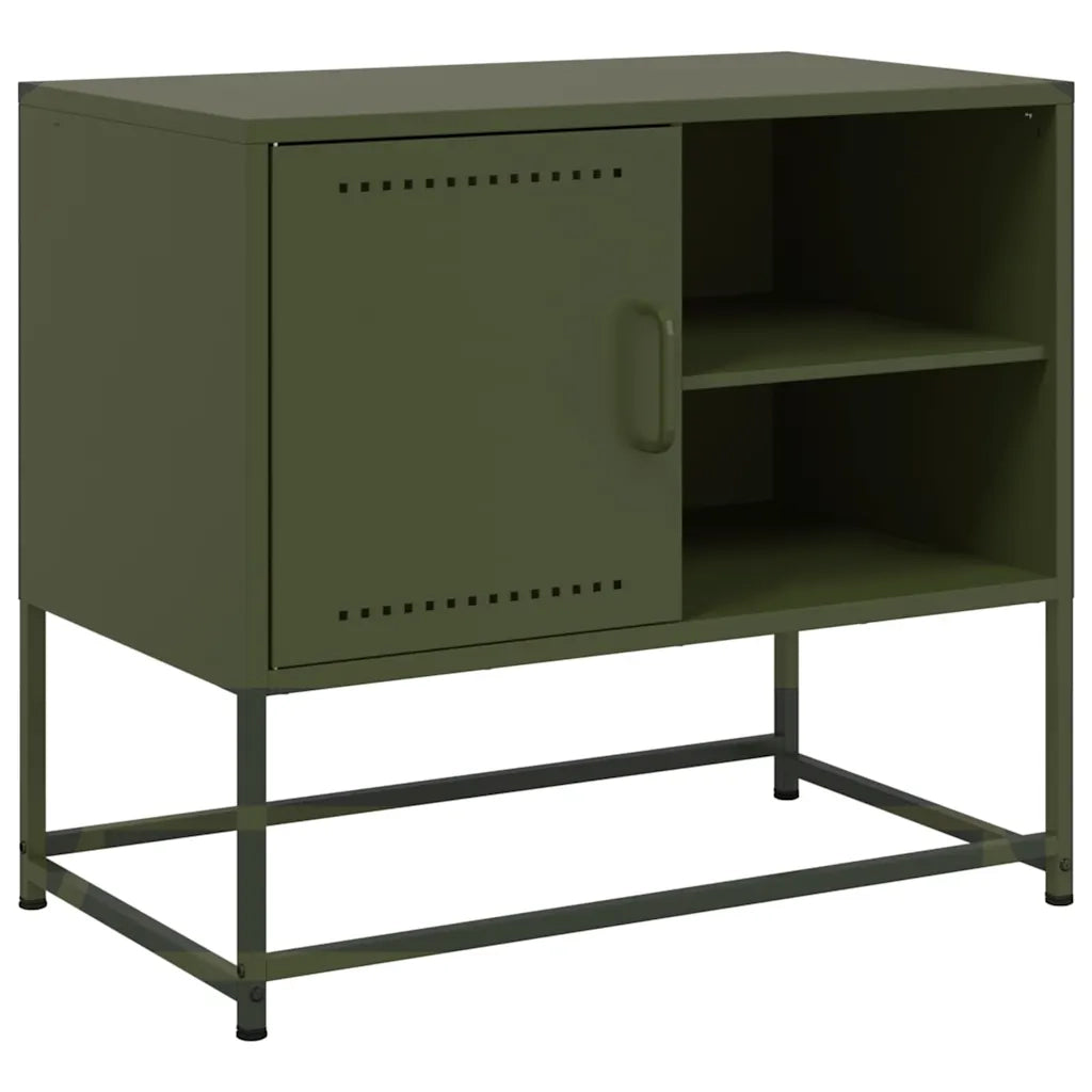 Mobile TV Verde Oliva 68x39x60,5 cm in Acciaio