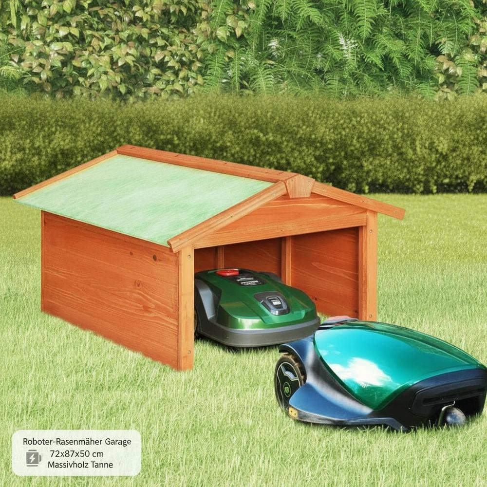 Robot Lawnmower Garage 72x87x50 Cm Solid Fir Wood