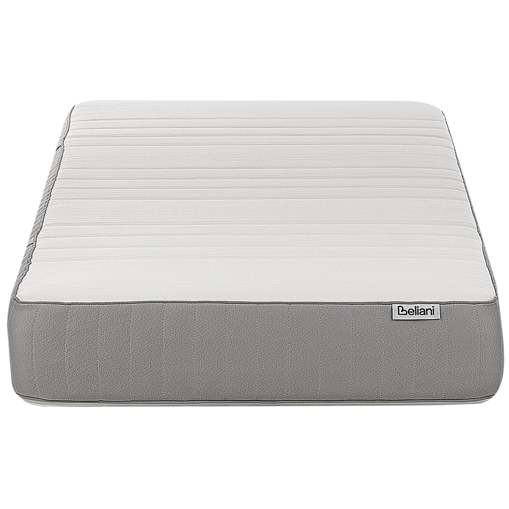 Materasso in schiuma bianco e grigio EU Singolo durezza media con cerniera e copertura in poliestere 90 x 200 cm rimovibile Accessori per la camera da letto