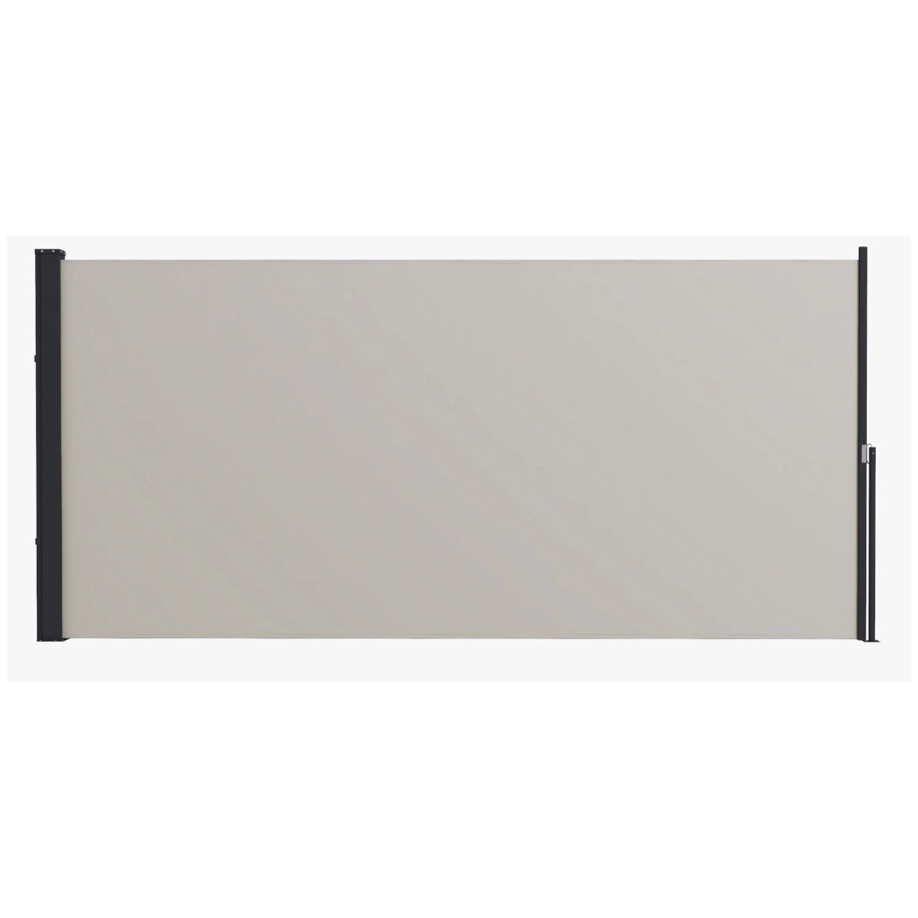Barriera estensibile a forbice con privacy avvolgibile protezione UV30+ per esterni in poliestere grigio chiaro