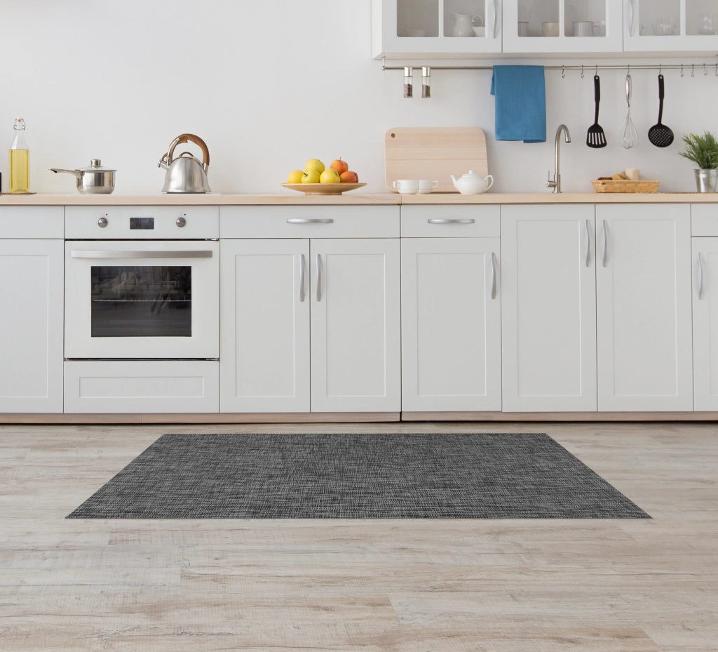 Tappeto Cucina Passatoia Antiscivolo Multiuso Soggiorno Corridoio No Pieghe Tinta Unita Effetto Rattan Intrecciata Lavabile Antimacchia  50x500cm - Donatella Stone