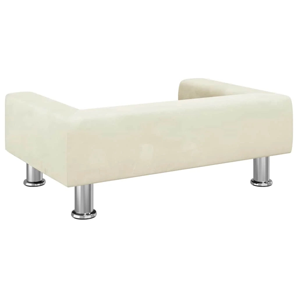 Cuccia per cani a forma di cesto comoda 70 x 45 x 26,5 cm velluto crema 02_0042800