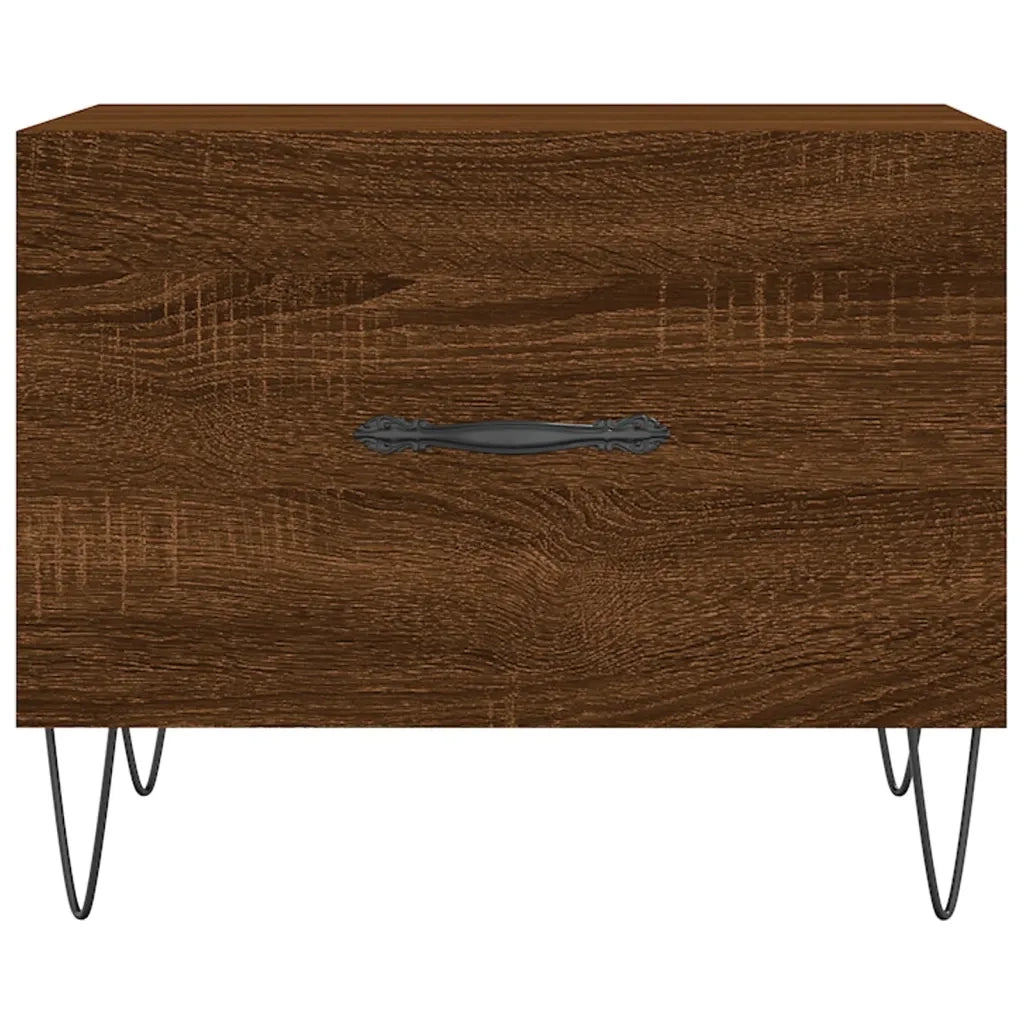 Tavolini Salotto 2 pz Rovere Marrone 50x50x40 Legno Multistrato 829395