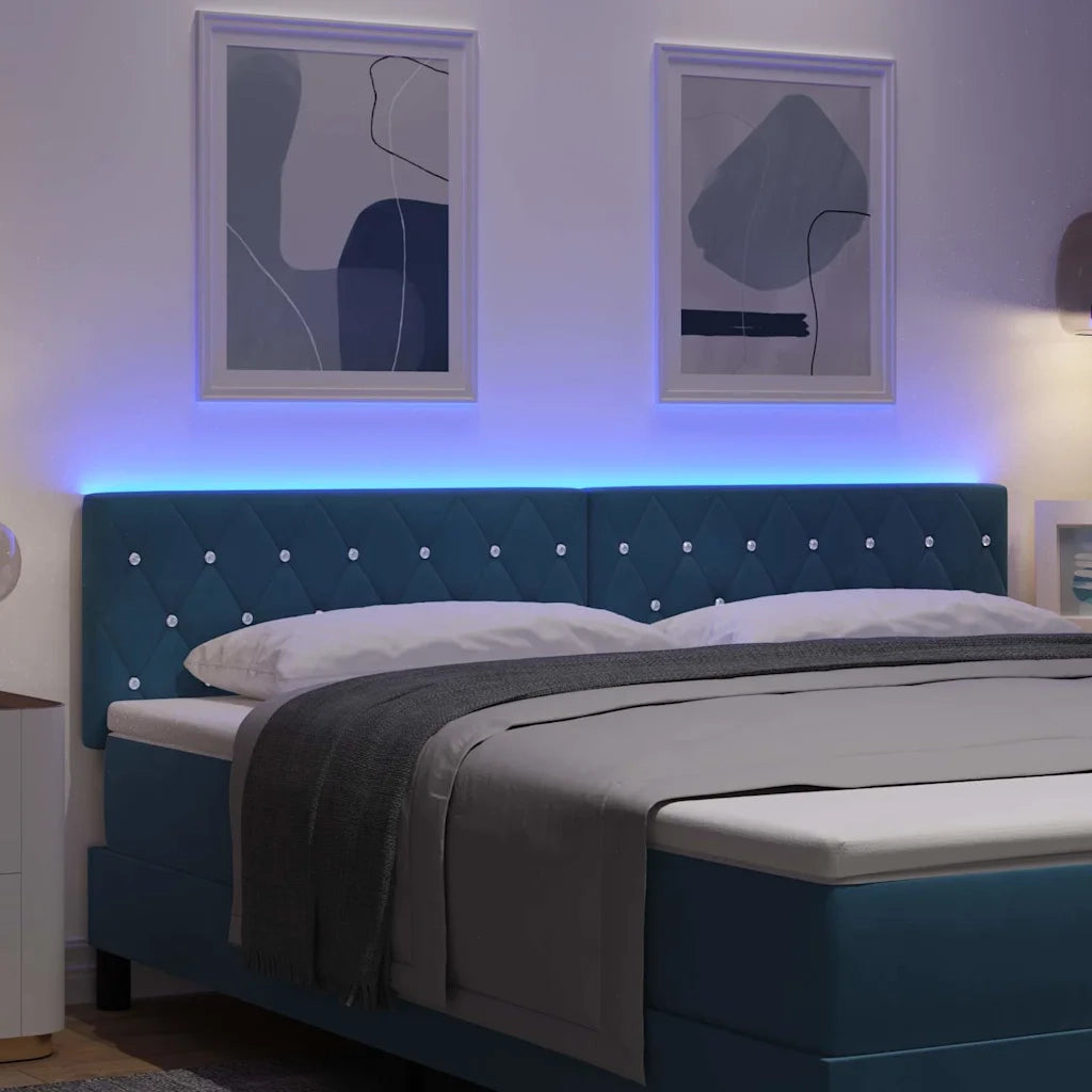 Testiera LED con strisce LED Blu Scuro 180 cm Velluto 3338075