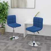 Sedie da Pranzo Girevoli 2 pz Blu in Tessuto 334213