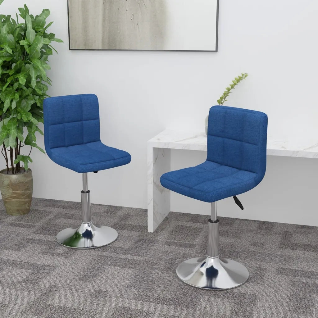 Sedie da Pranzo Girevoli 2 pz Blu in Tessuto 334213