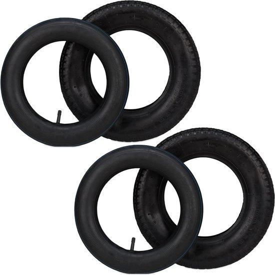 Set di cinghia per kruiwagen - 2 pezzi - 3.25-8" - Cinghia interna - Kruiwagen/Skelter - 154 kg - Nero