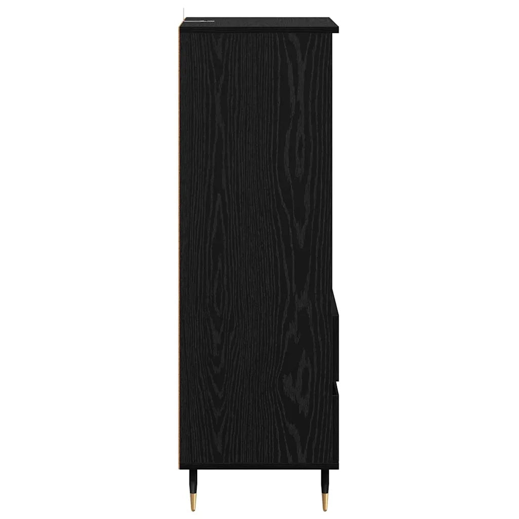 Credenza | Madia | Buffet da pranzo | Armadio da pranzo Rovere Nero 40 x 36 x 110 cm Legno multistrato
