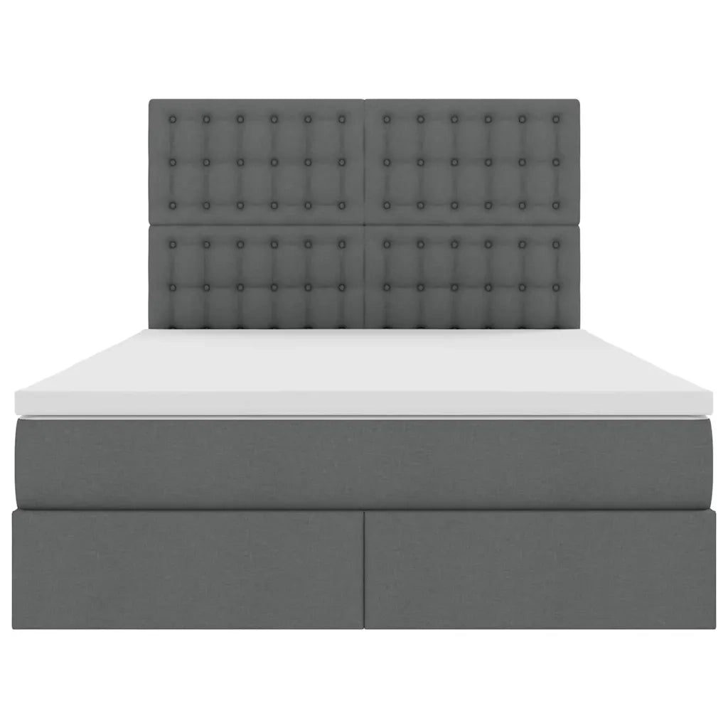Letto con contenitore e materasso Grigio scuro 140 x 190 cm