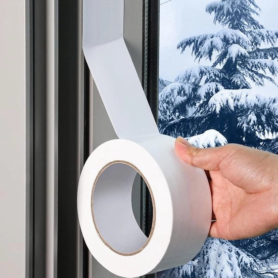 Tappo per porte e finestre - Strisce di isolamento autoadesive 5cmx20m bianche - Impermeabili, stoffa impermeabile, protezione contro vento e freddo - Tappo per finestre e protezione porta